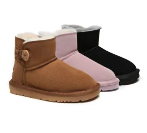 AUSTRALIAN SHEPHERD® UGG Boots Kids Sheepskin Wool Mini Button Nolan